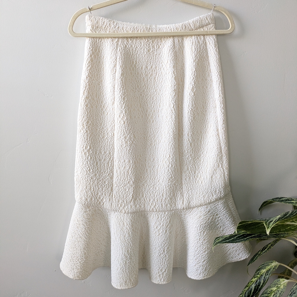 Tibi Asymmetrical White Textured Skirt - Picture 4 of 9